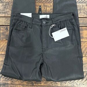 VERVET Black Amber Mid Rise Coated Ankle Skinny Jeans Sz 30